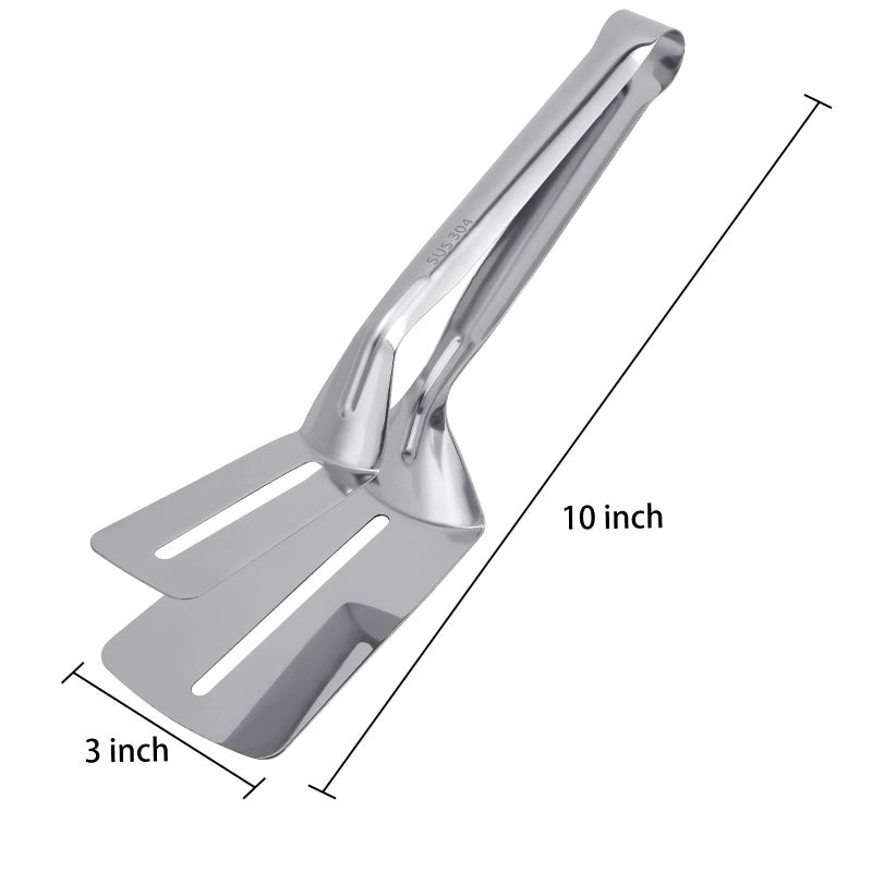 JXHAPY 304 Kitchens Tongs 11 Inch 1 Pack Premium Stainless Steel Multipurpose Gripper Bread Clip/Steak Clamps/Fried Steak Clamp/Barbecue Tongs/Beefsteak Turner Flipper - Image 2